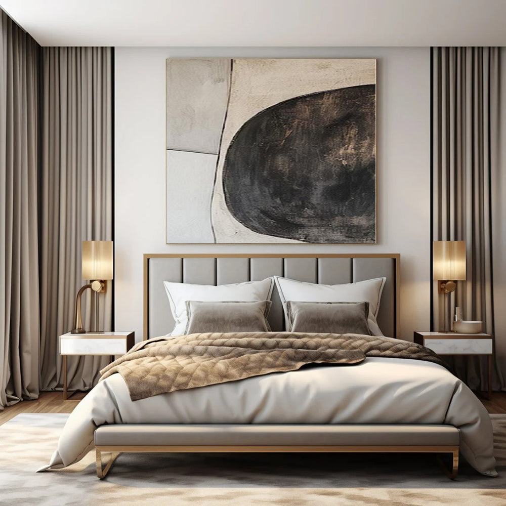 “Neutral Toned Geometric Collage (Variation)” – Abstract Collage - Style Painting CT1081