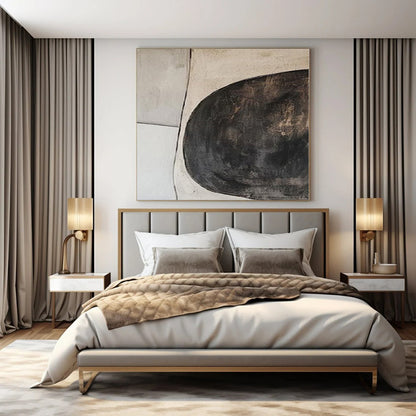 “Neutral Toned Geometric Collage (Variation)” – Abstract Collage - Style Painting CT1081