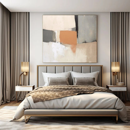 “Earth - Tone Geometric Collage” – Minimalist Abstract Art CT1040