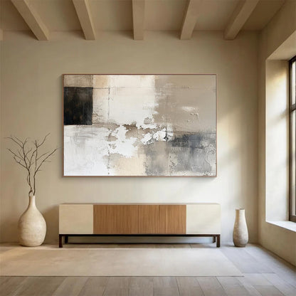 “Neutral - Toned Abstract Patina” Abstract Acrylic Painting On Canvas DKH504