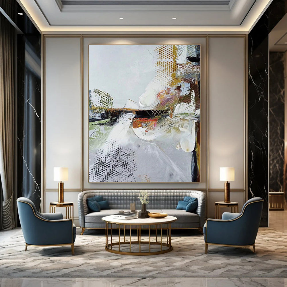 “Textured Abstract Composition” - Mixed - Media Abstract Painting On Canvas DTP047