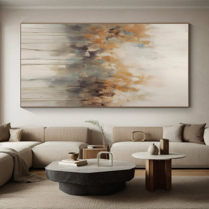 “Orange - Blue Abstract Florals” ，Abstract Oil Painting CT0824