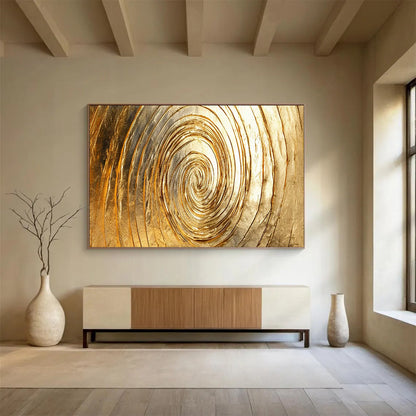 “Golden Spiral Textures” Abstract Textured Painting On Canvas DLZ167