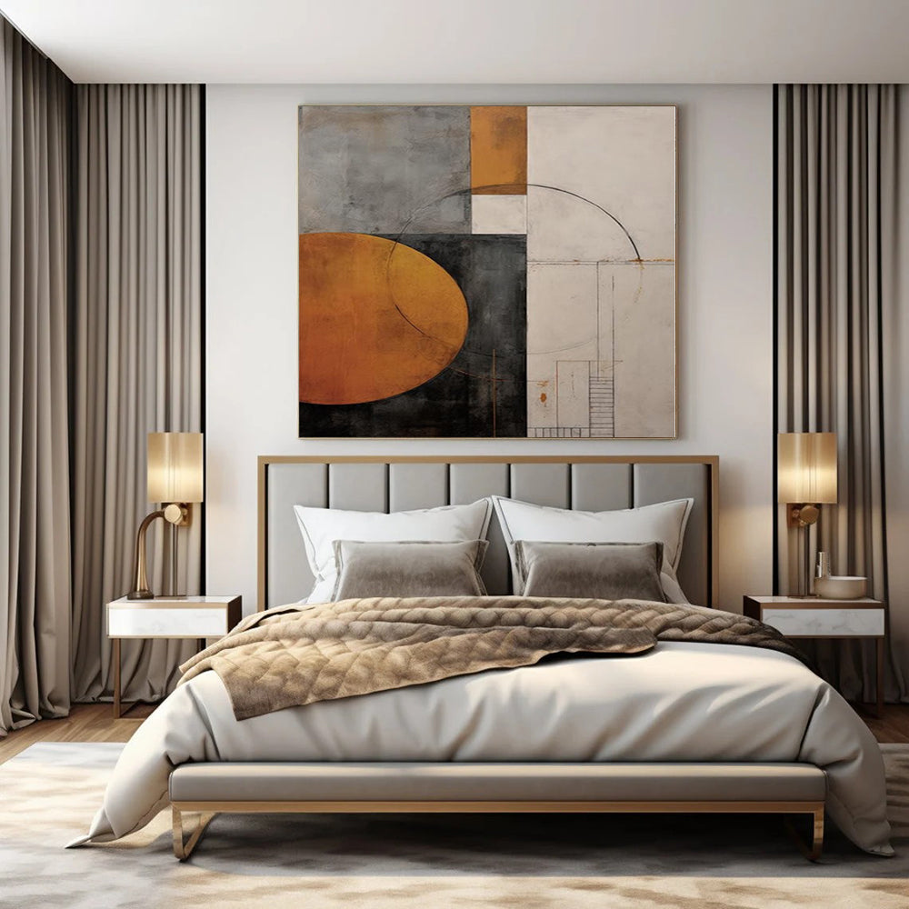 Geometric Shapes in Earth Tones - Abstract Composition Art CT1206