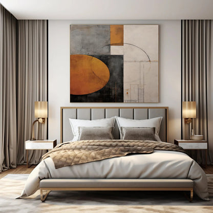 Geometric Shapes in Earth Tones - Abstract Composition Art CT1206