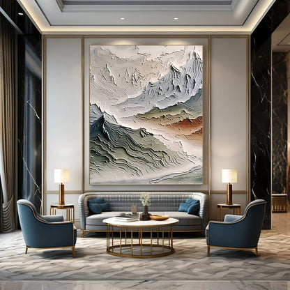 “Multicolor Textured Mountainscape” Painting On Canvas DKH0981