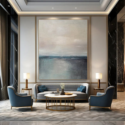 “Muted Sea and Sky” - Impressionist Landscape Painting On Canvas DTP034