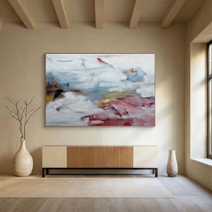 “Soft Colorful Abstract Clouds” Painting On Canvas DKH163