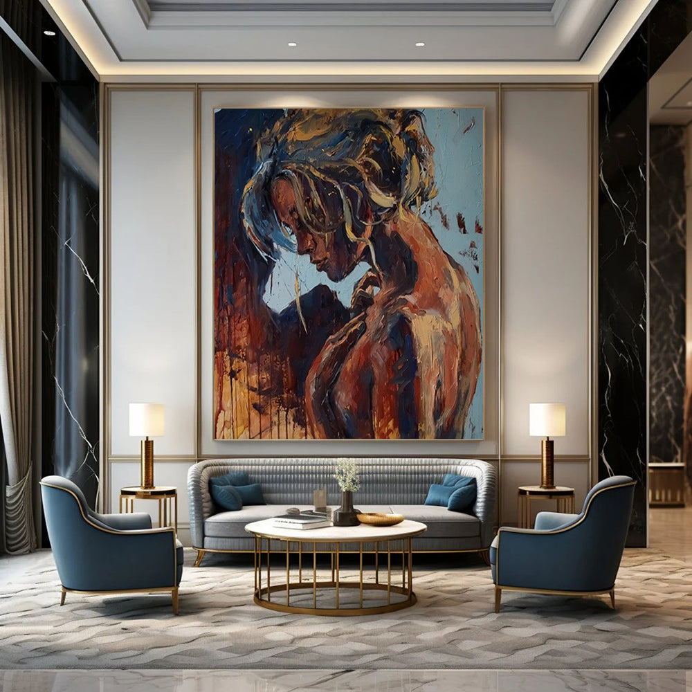 “Contemplative Figure” - Expressive Oil Portrait On Canvas DKH1651