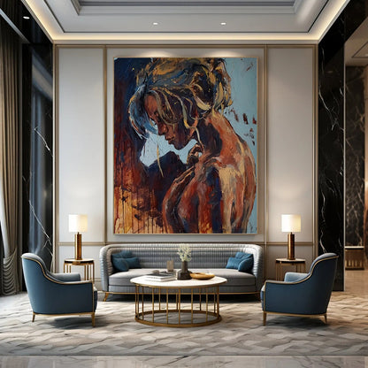 “Contemplative Figure” - Expressive Oil Portrait On Canvas DKH1651