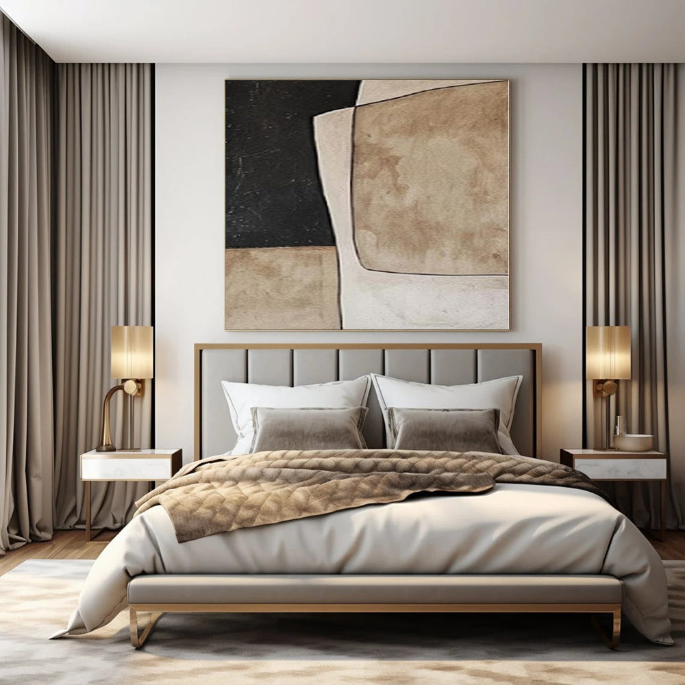 “Neutral Toned Geometric Collage” – Abstract Collage - Style Painting CT1080