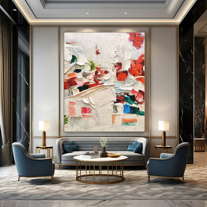 “Colorful Impasto Collage” - Vibrant Textured Abstract Painting DKH1044