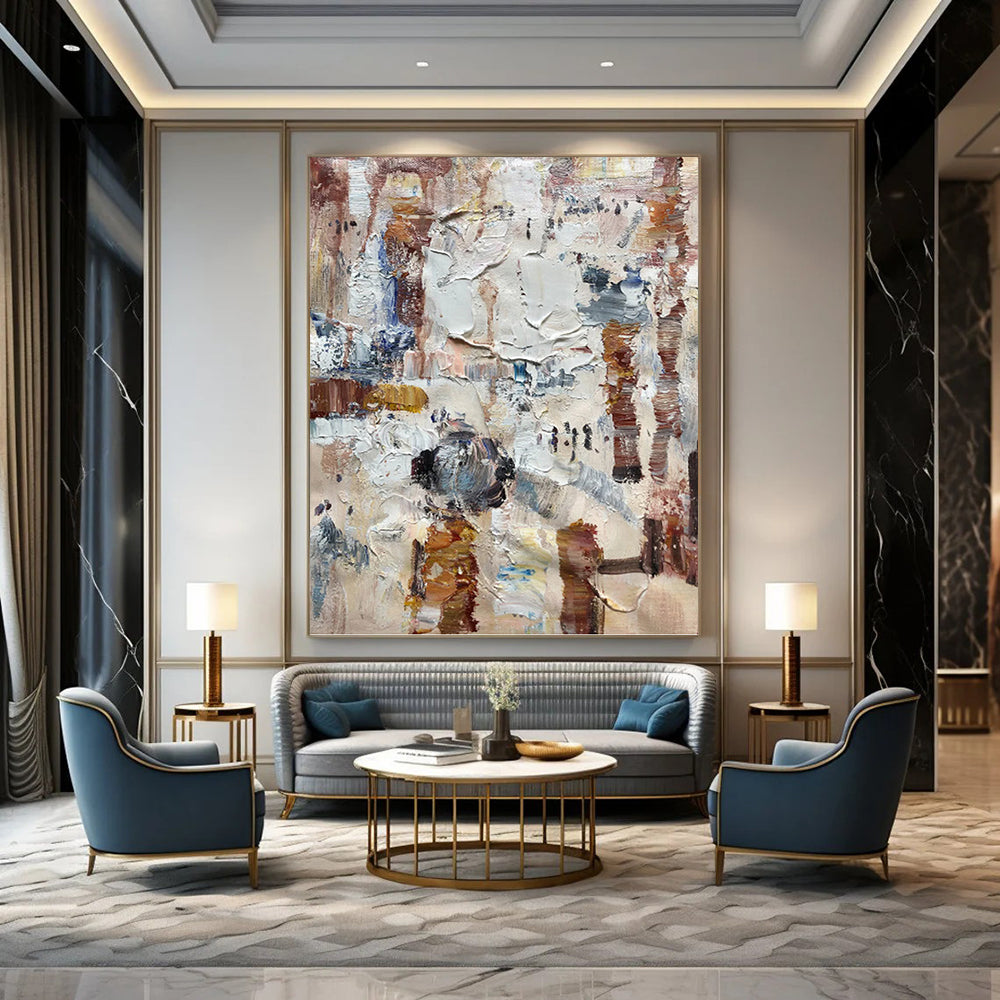 Textured Urban Abstract - Abstract Impasto Painting On Canvas DKH1302