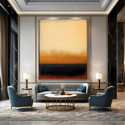 “Beige - Gold - Blue Gradient” - Minimalist Color Field Art CT1948