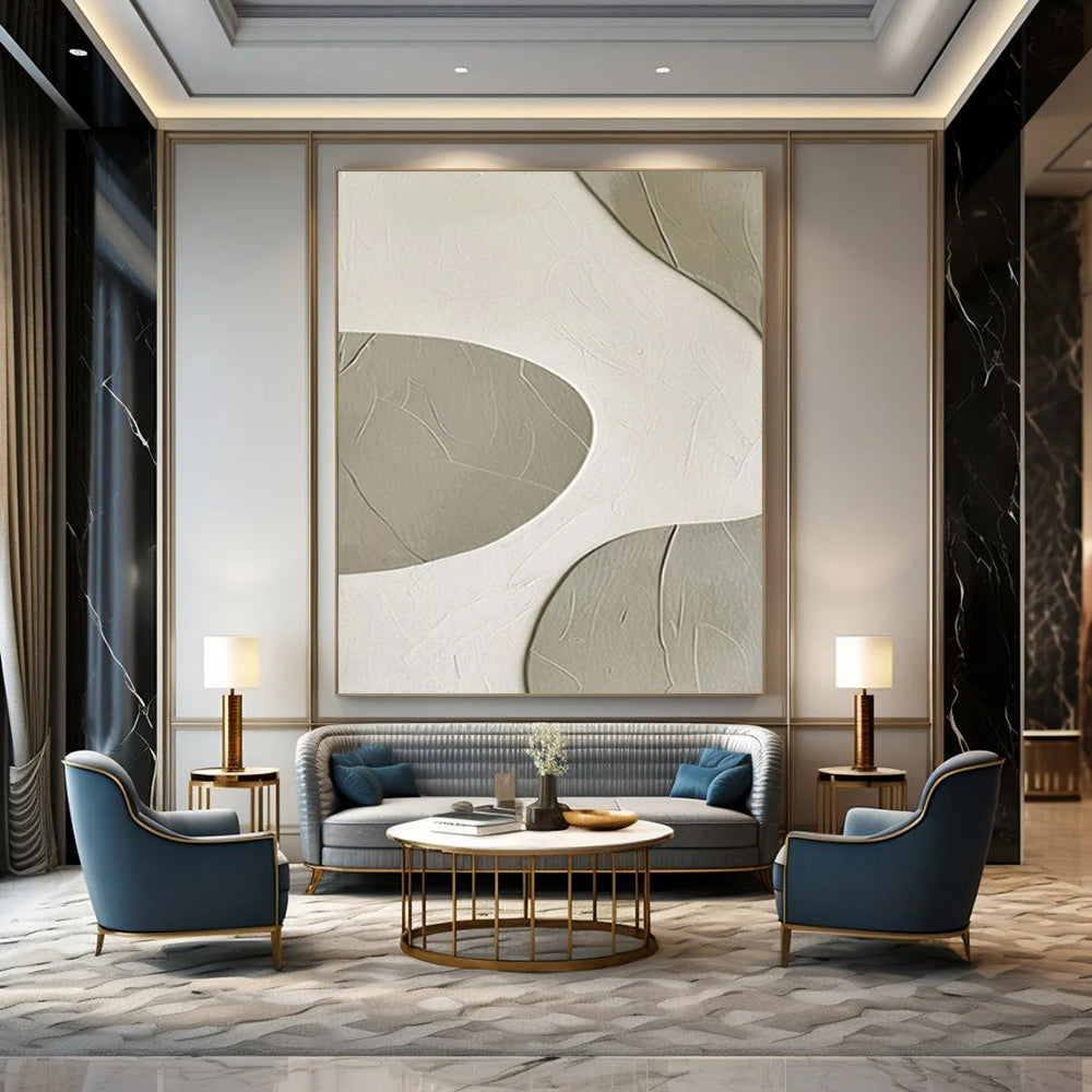 “Curved Textured Abstract” - Abstract Painting On Canvas CT2341