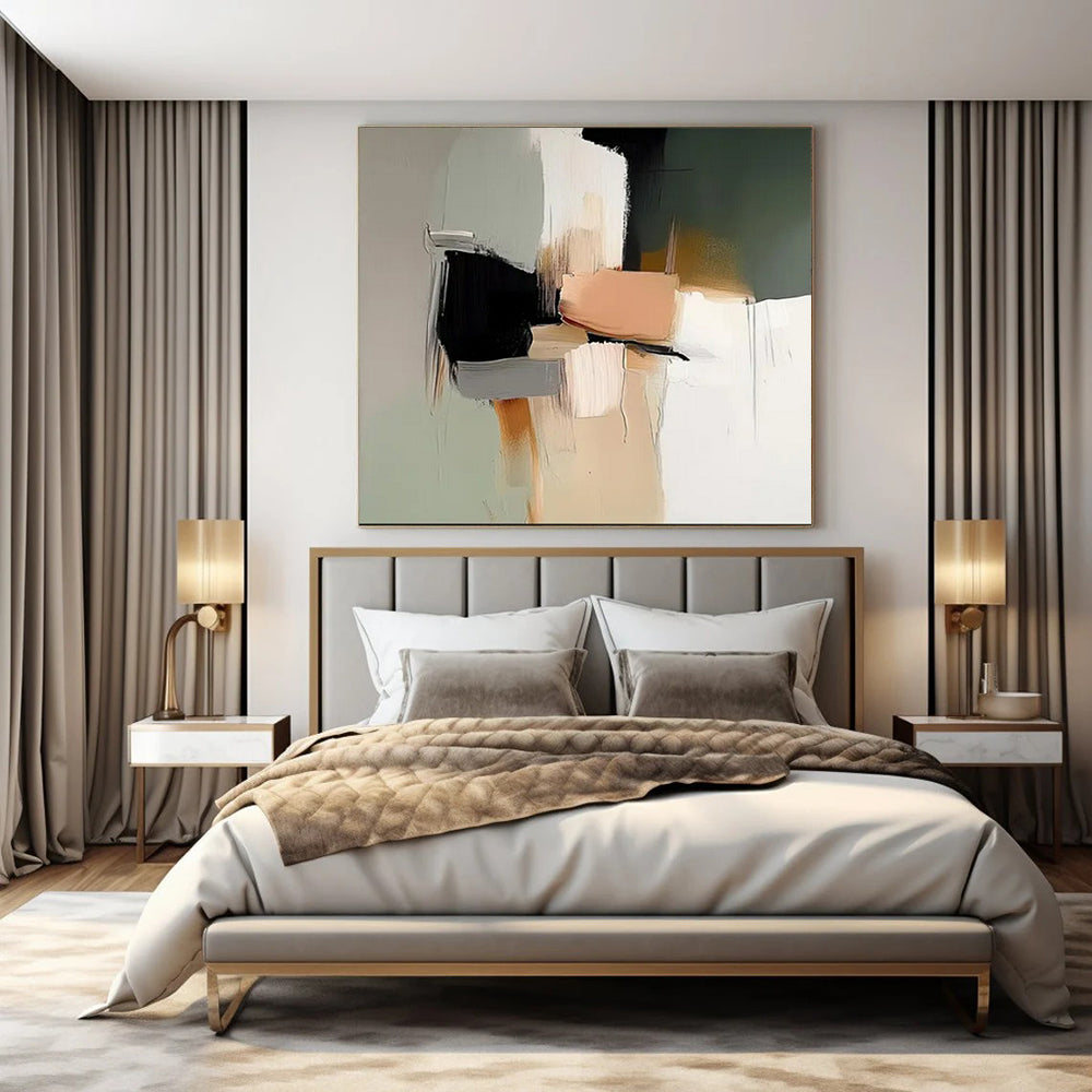 “Color - Blocked Abstract” ，Abstract Geometric Acrylic Painting CT0943