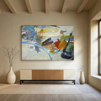 “Colorful Abstract Forms” - Playful Abstract Painting On Canvas DKH845