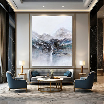 Abstract Mountain Waterfall Fusion of Tradition and Abstraction CT1961