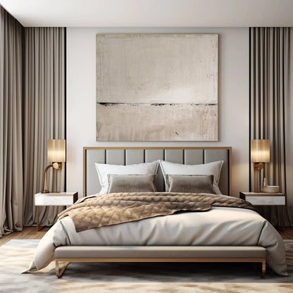 Beige - and - Black Subtle Texture - Minimalist Textured Acrylic Painting CT1370