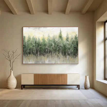 “Misty Green Forest” Landscape Painting On Canvas DLZ065