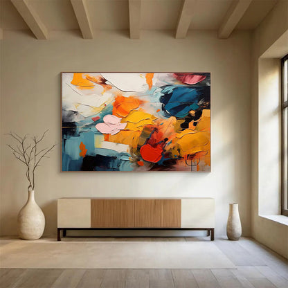“Color - Blocked Abstract” - Dynamic Abstract Painting On Canvas DKH831