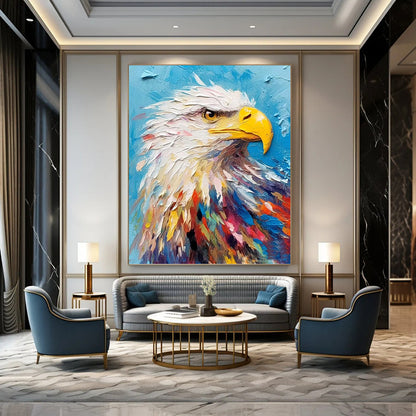“Colorful Eagle Portrait” - Expressive Animal Painting On Canvas DKH1060