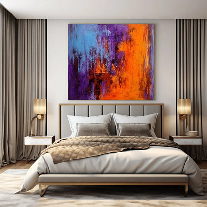 “Purple - Orange Ember Glow” – Abstract Expressionist Art CT1032