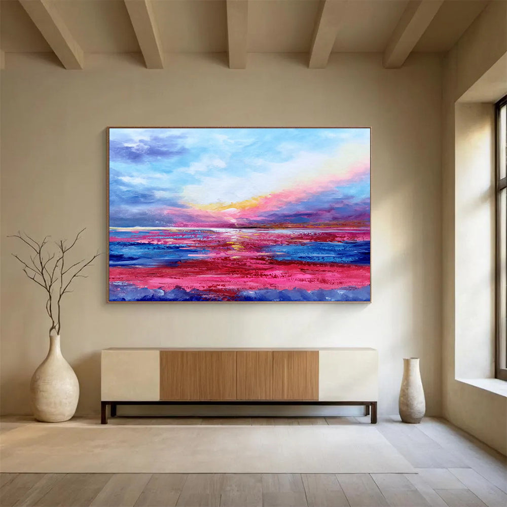 Colorful Sunset Seascape Painting On Canvas DKH287