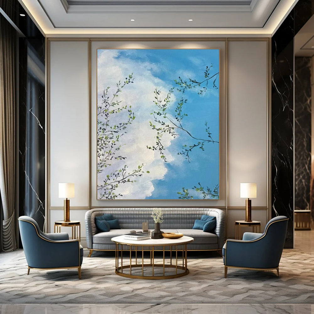 “Branches Against Blue Sky” - Impressionistic Sky Painting CT1986