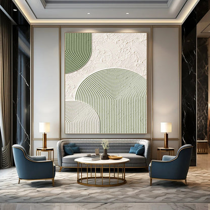 Minimalist Green and White Textured Abstract - Abstract Painting On Canvas DKH1488