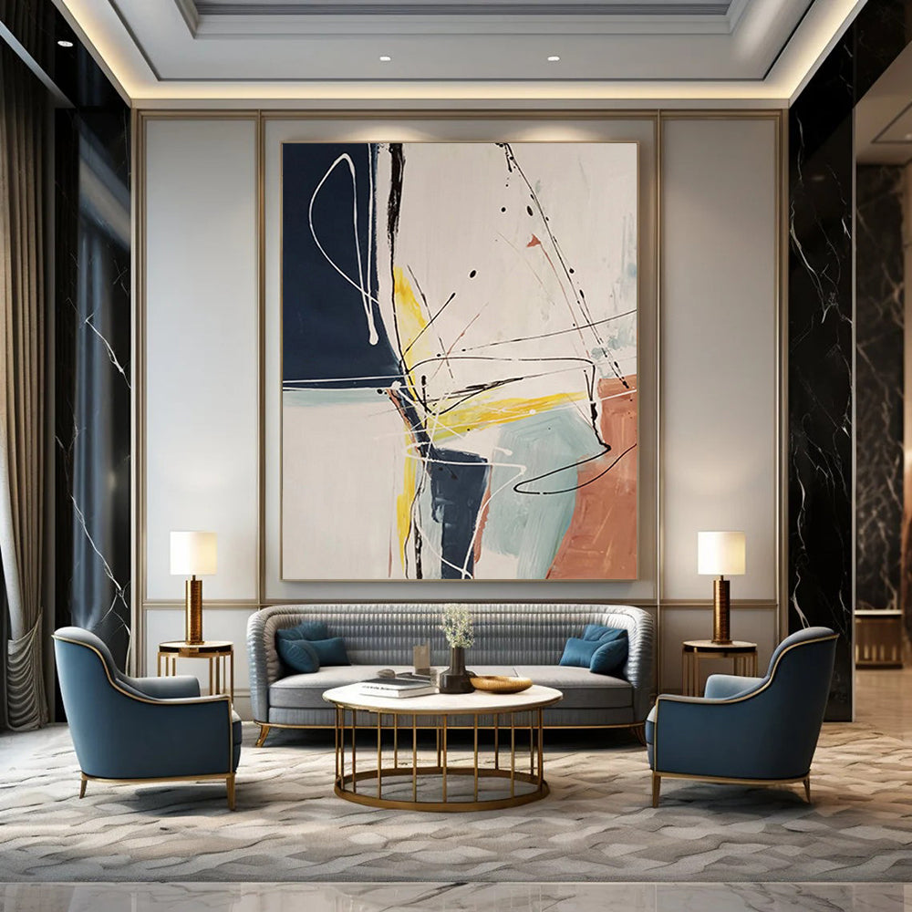 “Dynamic Line and Color” - Abstract Expressionist Painting On Canvas DTP037