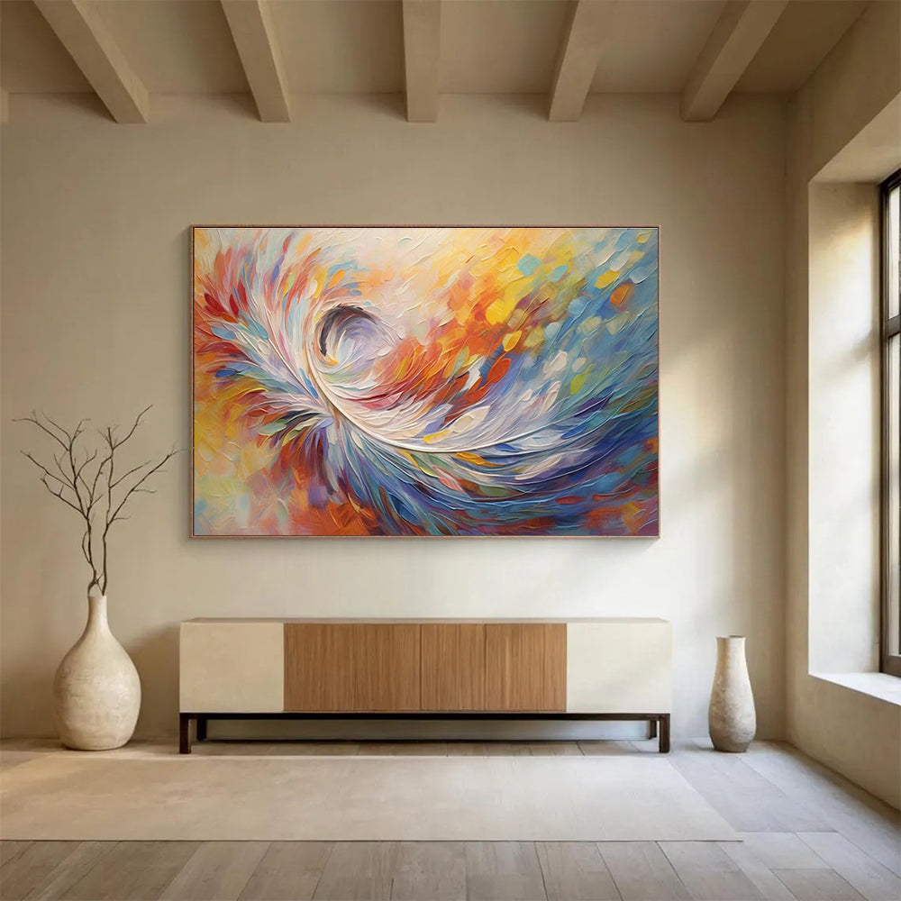 “Color Swirl - Vibrant Multicolor Abstract Painting On Canvas” DKH870