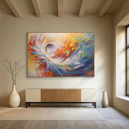 “Color Swirl - Vibrant Multicolor Abstract Painting On Canvas” DKH870