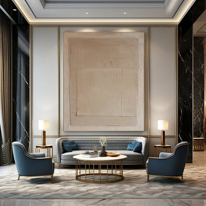 “Beige Minimalist Texture ‘Understated Elegance’” - Textured Abstract Painting On Canvas DTP360