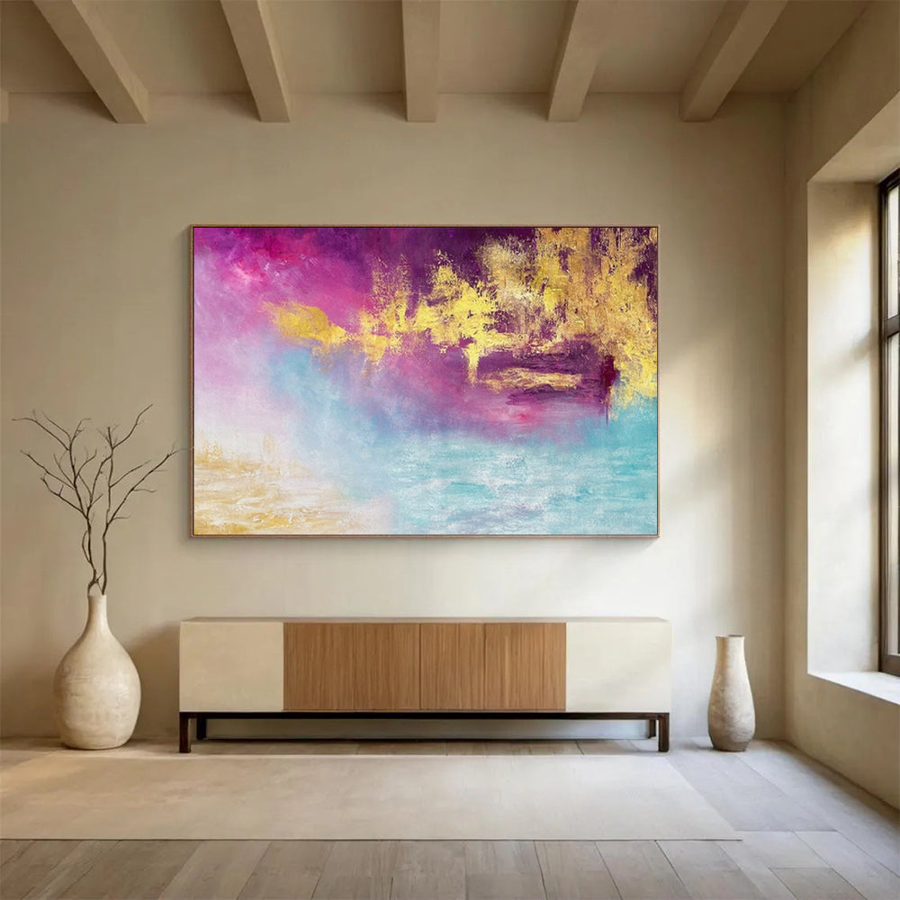 “Dreamy Color Blend - Pinks, Purples, Golds, and Blues” Painting On Canvas DKH015