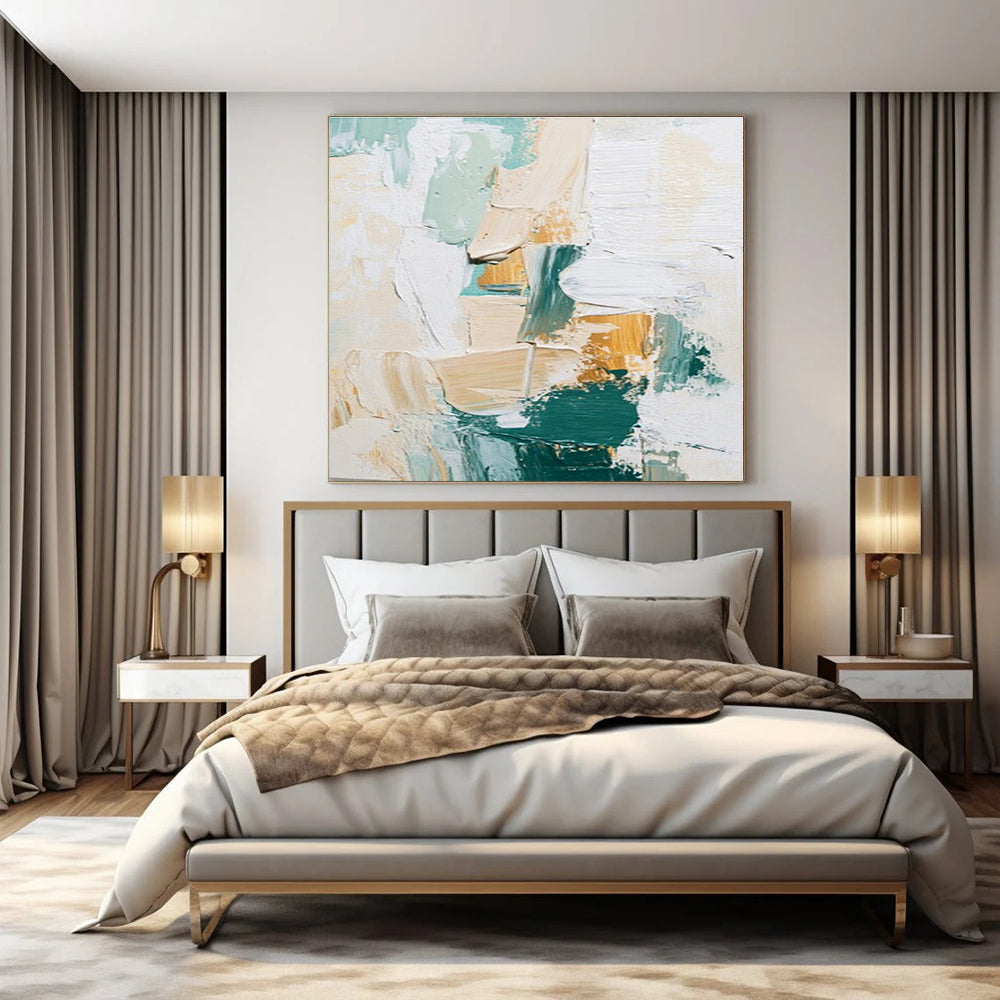 Pastel - Gold Textured Abstract - Abstract Impasto Acrylic CT1282