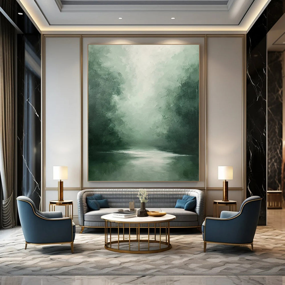 “Misty Green Forest” - Impressionist Landscape Painting On Canvas DTP024