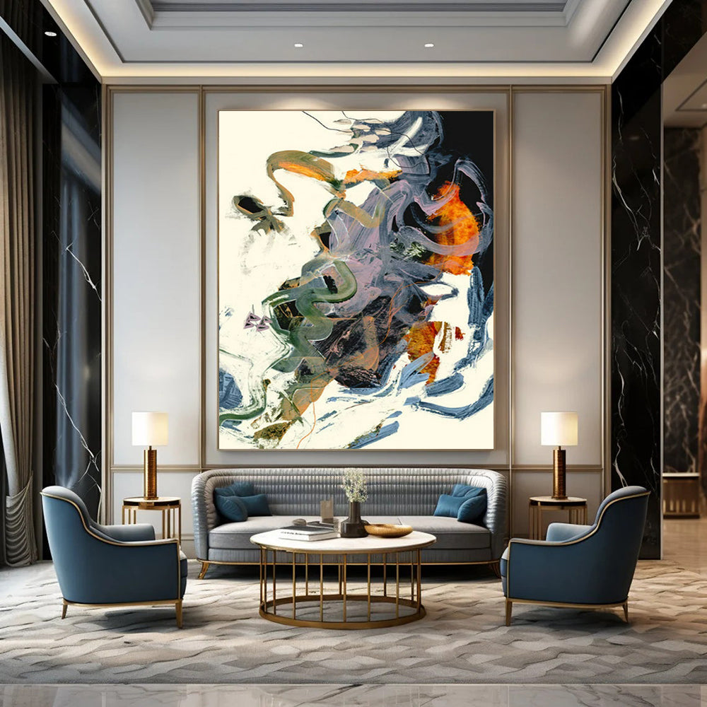 Colorful, Tangled Abstract Forms - Abstract Painting On Canvas CT2312