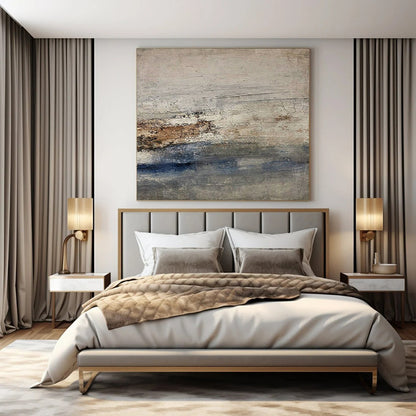 “Gray - Brown & Blue Textured Seascapes” – Abstract Seascape Art CT0976