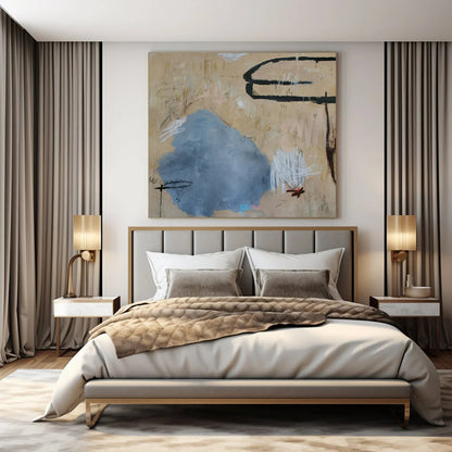 Beige - Toned Abstract Marks - Abstract Expressionist Acrylic Painting CT1414