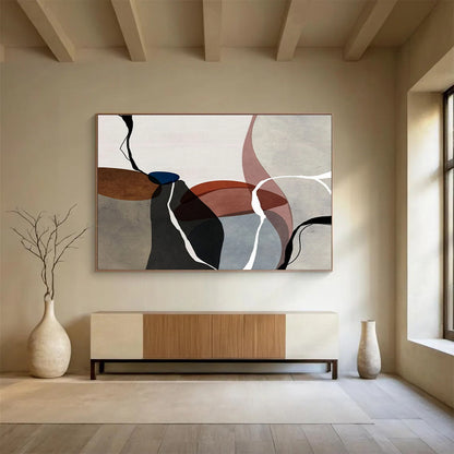 “Organic Shapes: Neutral & Pastel” Abstract Minimalist Painting On Canvas DKH358