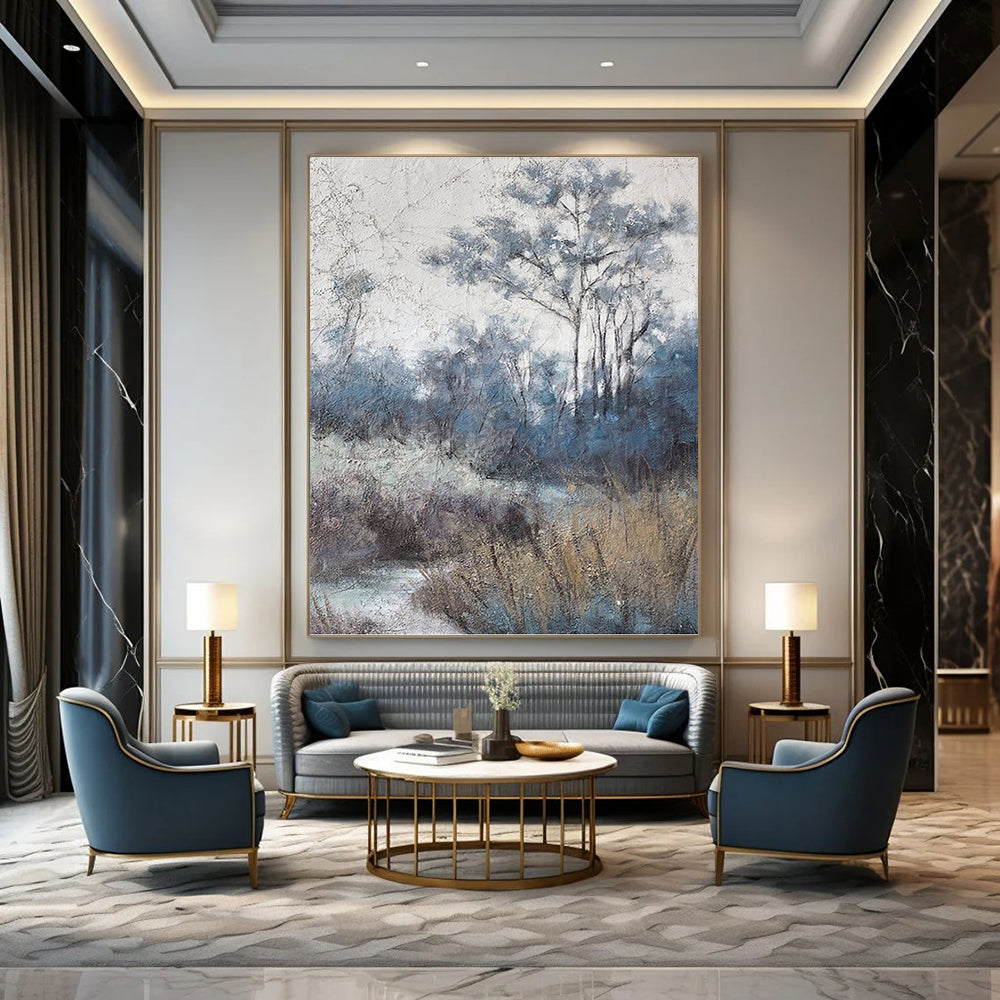 Muted Tonal Forest Scene - Landscape Painting On Canvas DKH1458