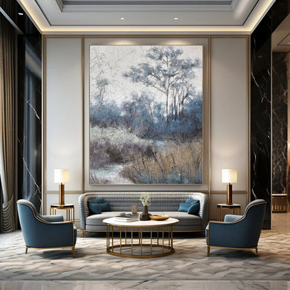 Muted Tonal Forest Scene - Landscape Painting On Canvas DKH1458