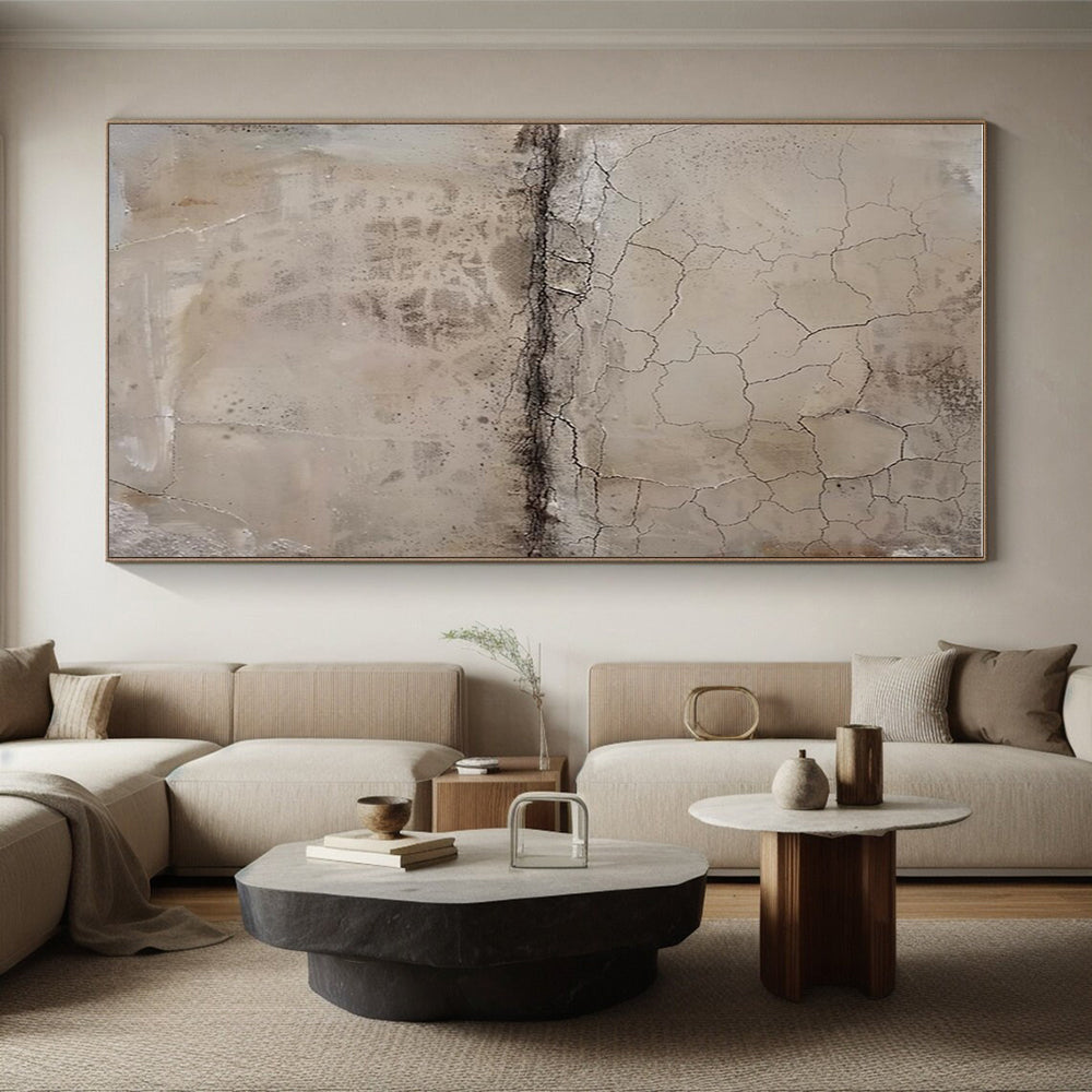 “Earthy Tones, Cracked Textures” - “Time’s Embrace”，Mixed - Media Textured Painting CT0703