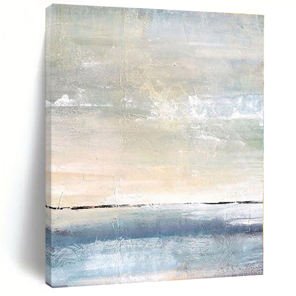 “Soft Color Horizon”，Abstract Seascape - Inspired Oil Painting CT0547