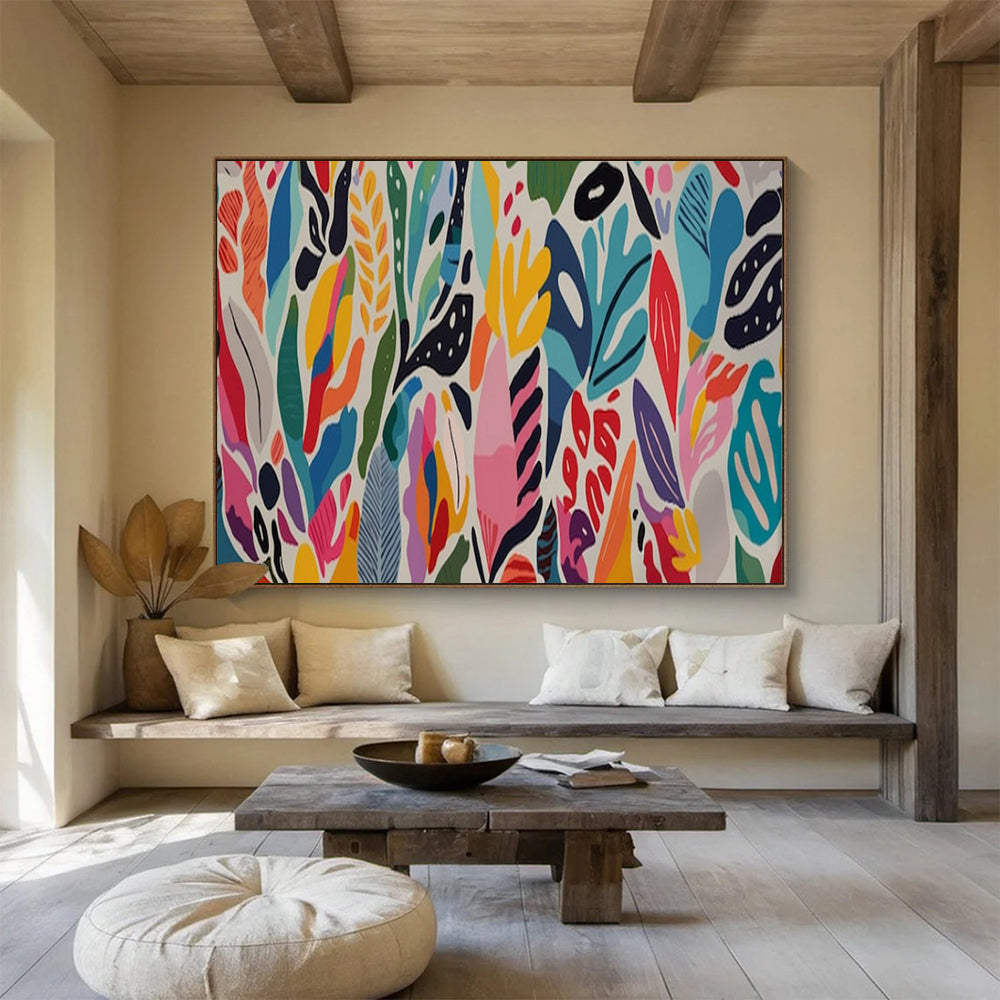 “Hand - painted Colorful Foliage” - Vibrant floral pattern in diverse colors CT1649