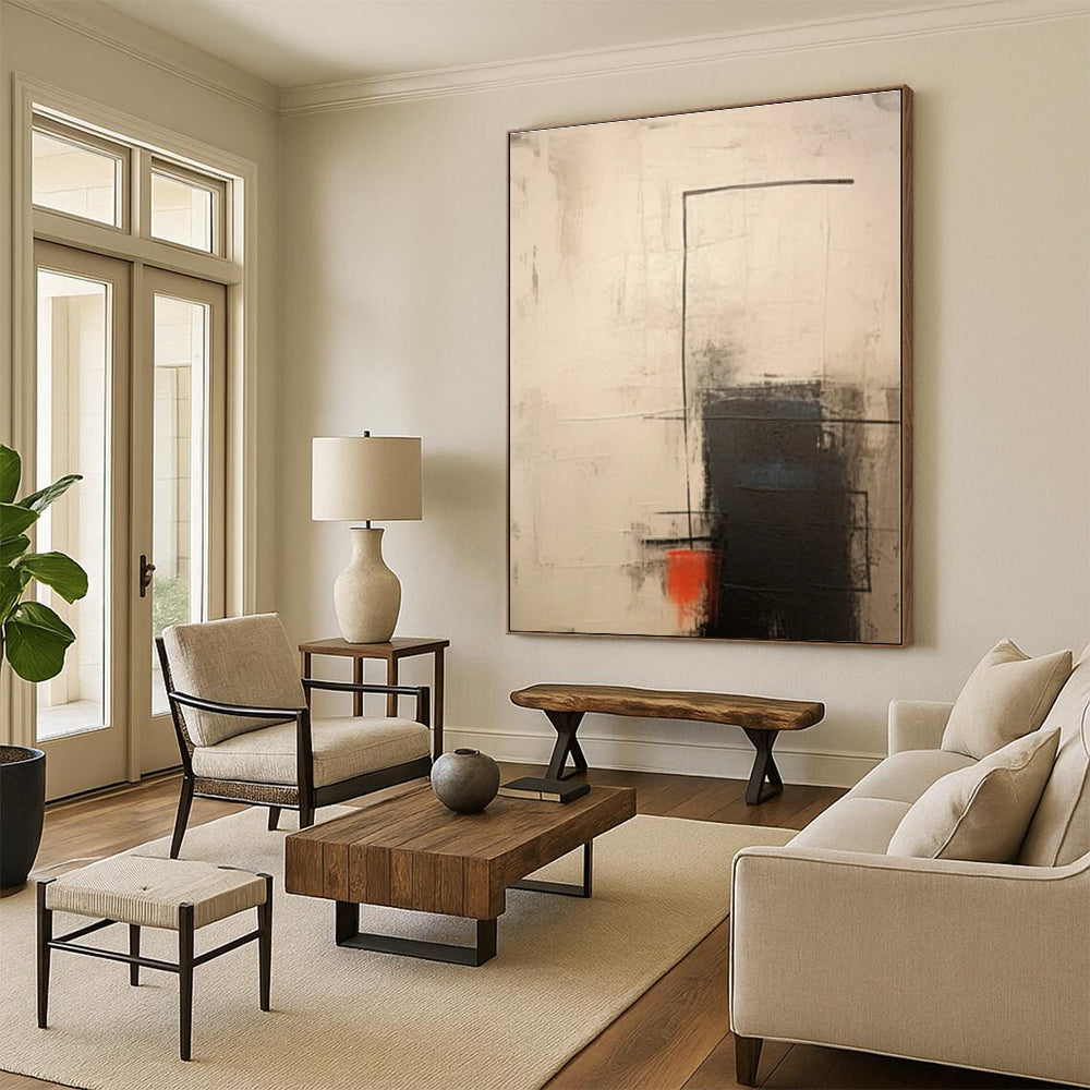 “Subtle Color Blocks with Lines”，Abstract Geometric Acrylic Creation CT0527