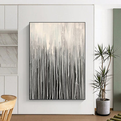 “Monochrome Dripping Forest” Abstract Acrylic Art CT0302