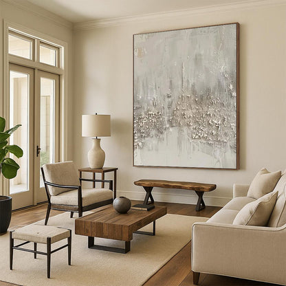 “Textured Gray Layers” Abstract Acrylic Art CT0270