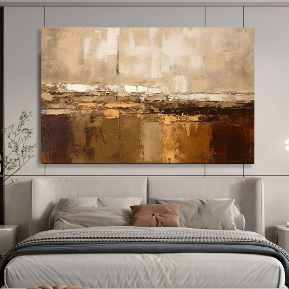 “Earthy Layers” - Browns, beiges, whites; textured, stacked abstract forms CT1504